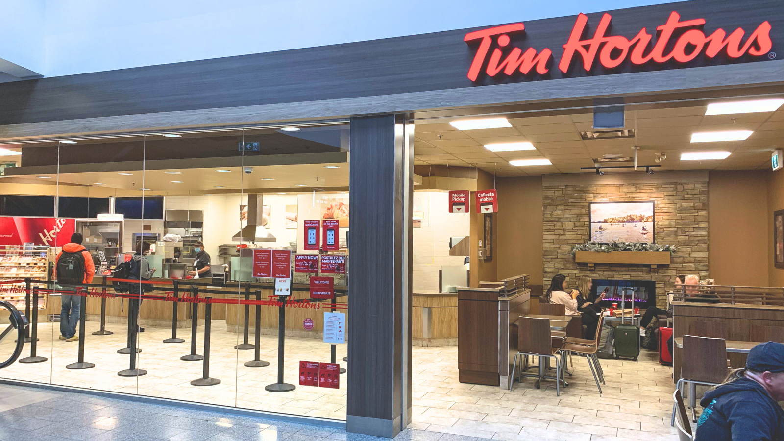 An interior photo of a Tim Hortons